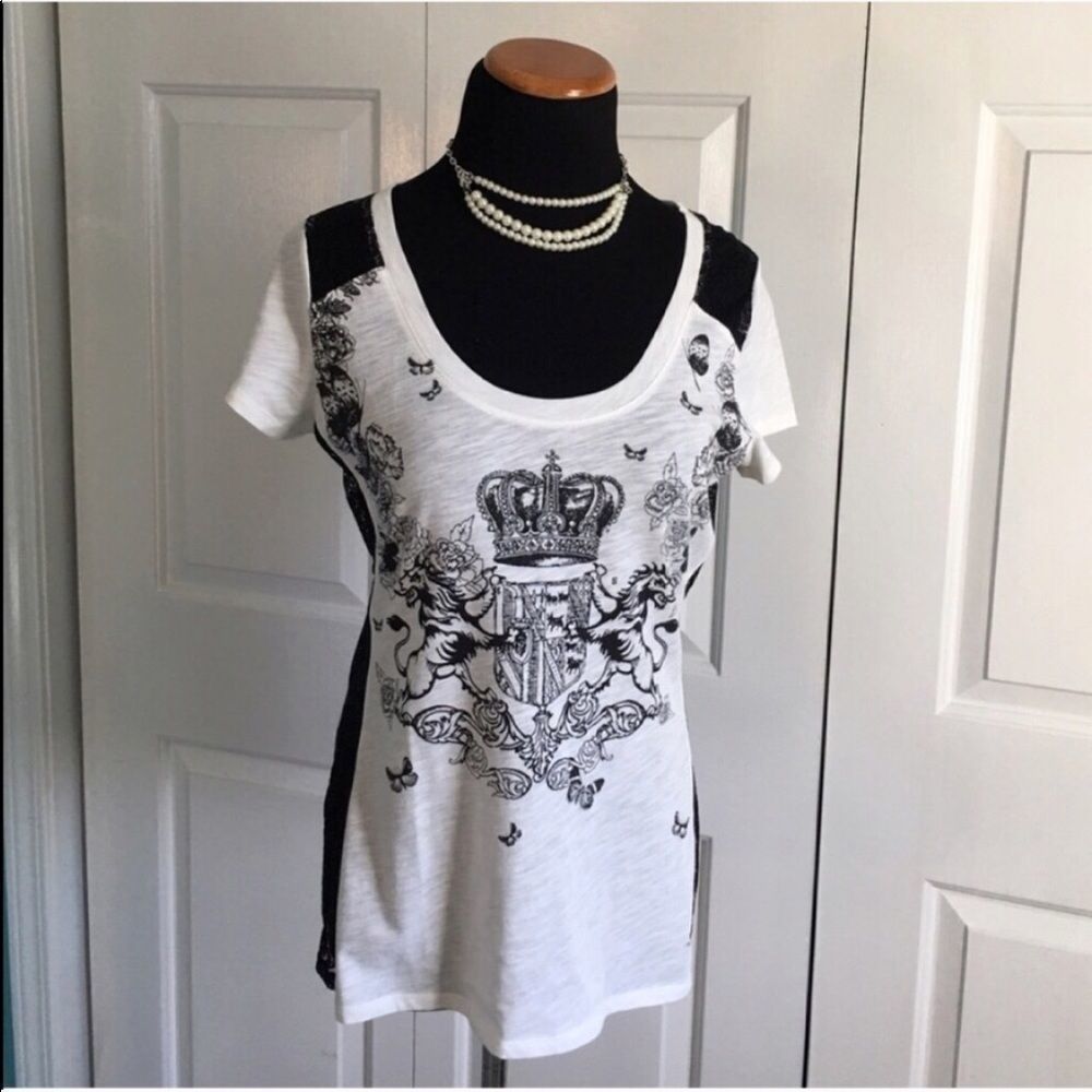 Express  Black Lace Tee